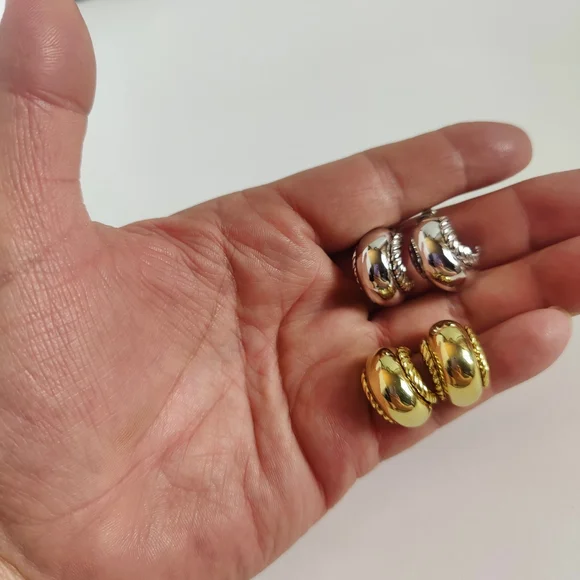 Vintage Kenneth Jay Lane KJL Convertible Hoop Earrings Braided Jacket - Picture 6 of 6